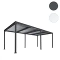 Produktbild: Mendler Alu Pergola HWC-L41, Lamellen-Pavillon Terrassenüberdachung, stabiles 8cm-Metall-Gestell 3x6m ~ Vari 98771+98772+98773+98774