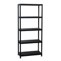 Produktbild: Toomax Universal 84-5 Platzsparendes Regal mit 5 Ebenen, aus robustem Kunststoff, schwarz, 80 x 40 x 180 cm, modulare Struktur, für Garage, Abstellraum oder Außenbereich, ideal für die Organisation