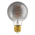 Produktbild: EGLO E27 Lampe dimmbar, Spiral LED Glühbirne Globe, Vintage Deko Leuchtmittel schwarz-transparent im Retro-Design, 4 Watt, 100 Lumen, warmweiß, 2000k, Edison Birne G80, Ø 8 cm