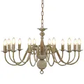 Produktbild: vidaXL Kronleuchter Hängeleuchte Hängelampe Pendelleuchte Pendellampe Deckenlampe Lüster Deckenleuchte Lampe Leuchte Antik-Weiß 12xE14-Fassungen