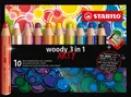 Produktbild: Stabilo Woody 3in1 Arty Bleistifte 10 Stück + Spitzer 880/10-1-20
