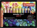 Produktbild: Buntstift, Wasserfarbe & Wachsmalkreide - STABILO woody 3 in 1 - ARTY - 10er ...