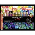 Produktbild: Buntstift, Wasserfarbe & Wachsmalkreide - STABILO woody 3 in 1 - ARTY - 10er