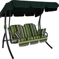 Produktbild: Angerer Freizeitmöbel GmbH Hollywoodschaukel 2-Sitzer Ibiza - Gartenschaukel Made in Germany - Schaukel zum Sitzen und Entspannen - einfache Montage (Grün gestreift)