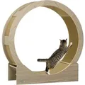 Produktbild: PawHut Katzenlaufrad Mehrschichtplatte Wellpapier Walnuss 91L x 33,5B x 94H cm