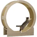 Produktbild: PawHut Katzenlaufrad Laufrad für Katzen 91 cm Durchmesser Katzenrad mit Bremse Laufbahn Kratzbrett, Cat Wheel Laufband für Gewichtsverlust & Gesundheit, Walnuss