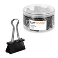 Produktbild: kwmobile 50x Foldback Klammern Set - 50x 25mm - Vielzweckklammer Büro Dokumenten Clips - Metall Maul Klammer Klemmen in Schwarz