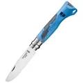 Produktbild: Opinel Schnitzmesser No.7 Outdoor Junior, gerade Klinge, mit Signalpfeife, blau