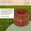 Produktbild: UNUS Rasenkante aus Metall 10 m, Beeteinfassung mit Rostoptik, 10 cm hoch, zur Eingrenzung von Blumenbeeten, Gartenwegen, Bäumen, Kiesgärten, flexibel und kürzbar, wetterfest