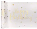 Produktbild: Santex Happy Birthday Tischläufer Weißgold 1 Stück