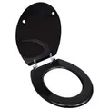 Produktbild: vidaXL Toilettensitz MDF Deckel Schlichtes Design Schwarz