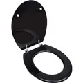 Produktbild: vidaXL Toilettensitz MDF Deckel Schlichtes Design Schwarz 140802