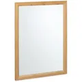 Produktbild: Relaxdays Wandspiegel, Bambus Rahmen, HxB: 80 x 60 cm, Wohnspiegel, Aufhängespiegel Badezimmer, Garderobe & Flur, natur