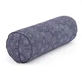 Produktbild: Bodhi Yoga Bolster Ø 22 cm | Maharaja Collection | Yogabolster aus 100% Baumwolle | Yogarolle mit Kapokfasern | Yogakissen für Restorative & Yin Yoga | Mandala/Dunkelblau