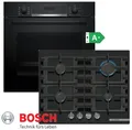 Produktbild: BOSCH Gasherd-Set Gas Autark Elektro Backofen Schwarz Teleskop + GAS Kochfeld Glas, mit 1-fach-Teleskopauszug, -Reinigungsassistent: Weniger Reinigungsaufwand dank neuer Reinigungsoption speziell für leichte Verschmutzungen.