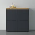 Produktbild: doporro Sideboard Kommode 76 cm in Kerneiche und Anthrazit Matt Aufbewahrungsschrank Bodenstehend für Ihren Wohnbereich Viel Stauraum Schrank 04