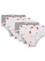 Produktbild: Sanetta Mädchen-Hüftslip (5er-Pack) Off-White Erdbeer & Ringel | Hochwertige und nachhaltige Unterhose für Mädchen aus Baumwolle.