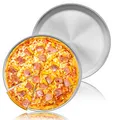 Produktbild: Homikit Pizzablech, 30 cm Rund Edelstahl Pizzaform Pizza Backblech 2er-Set für Backen im Ofen, Gesund & Langlebig, Einfach zu Reinigen & Spülmaschinenfest