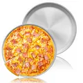 Produktbild: Pizzablech 30 cm Rund Edelstahl Pizzaform Pizza Backblech 2er-Set für Backen ...