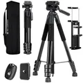 Produktbild: K&F CONCEPT Kamerastativ S254A3+BV01, Leichtes Stativ mit Tasche,172cm Handystativ,Tripod für Canon Nikon Sony Kamera/DSLR/Camcorder,Stativ für Smartphone,Reisestativ mit Handy-Tablet-Halterung