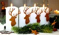 Produktbild: 4er SET Kerzenpin Pin Stecker Kerze Kerzen Kerzenstecker Kerzendeko ROST (Hirsch Kopf Rost)