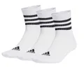 Produktbild: adidas Sportsocken 3-Streifen Cushioned Sportswear Mid-Cut (Baumwolle) weiss/schwarz - 3 Paar, Größe: 47-49