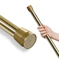Produktbild: Teleskopstange ohne Bohren, Duschvorhangstange Klemmstange Gardinenstange Duschstange Kleiderstange ausziehbar (gold - glänzend 111-200 cm)