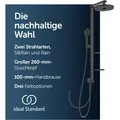 Produktbild: Alu+ - Duschset Ohne Armatur, Durchmesser 26 Cm, 2 Strahlarten, Seide Schwarz Bd585xg - Ideal Standard
