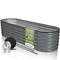 Produktbild: HOFGARTEN ® Hochbeet aus Metall 200x60x42 cm | 6-in-1 Hochbeet-Bausatz für den Garten | Rostfrei | Einfacher Aufbau, Modernes Design (Anthrazit)