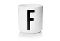 Produktbild: Design Letters Becher Porzellanbecher Weiß F, Porzellan