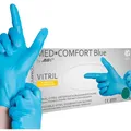 Produktbild: Vitrilhandschuhe Ampri Einmalhandschuhe aus Vitril blau M Gr. 8, puderfrei, unsterile Vitrilhandschuhe, 100 Stück/Box