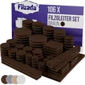 Produktbild: ® Filzgleiter Selbstklebend Set 106 Stück Eckig und Rund - Braun - Profi Möbe...