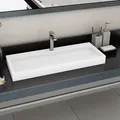 Produktbild: Waschbecken 120 X 46 X 11 Cm Mineralguss/marmorguss Weiß - Vidaxl