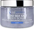 Produktbild: PraNaturals Körperpeeling mit Salz aus dem Toten Meer 500g - Feuchtigkeitsspendend & pflegend, Natürlichen Ölen & Mineralstoffen, keine Parabene, vegan, frei von Tierversuchen (Lila)