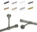 Produktbild: Gardinenstange 19 mm mit Endkappen, einfache Montage an Wand/Decke, 1-läufig, Antik Stahl, 360 cm