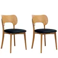 Produktbild: Konsimo Esszimmerstühle LYCO 2 St Gestell aus Massivholz, Marineblau, Stoff/Holz, Scandinavian, 47x80,5x45 cm