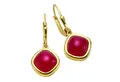 Produktbild: Jamelli Paar Ohrhänger Silber 925 vergoldet mit echtem Chalcedon rot