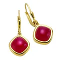 Produktbild: Jamelli Ohrringe Silber 925 vergoldet mit echtem Chalcedon rot