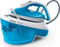 Produktbild: TEFAL Express Airglide Dampfbügelstation SV8002 - 380 g/min - Durilium Airglide Bügelsohle - 5,9 bar - 1,8 l - 120 g/min - Blau - Weiß