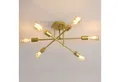 Produktbild: Goeco Deckenleuchte LED-Kronleuchter,goldenes Retro-Kunstdesign, für Loft-Restaurant-Café, einstellbarer Winkel des Lampenarms, 6 Lichtpunkte