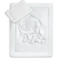 Produktbild: KiGATEX Kinderbettdecken-Set 100x135 + 40x60 cm mit Elefantensteppung & Flachkissen –   – waschbar bei 95 °C – allergikergeeignet - Weiß