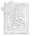 Produktbild: Oeko-Tex Kinder Bettdecken Set mit Elefantensteppung 40x60 + 100x135 cm 95°