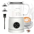 Produktbild: 4 in 1 Milchaufschäumer Elektrisch und Milchwärmer, Automatische Milchschäumer für Heiß & Kalt, Elektrischer Milchaufschäumer Visuelles Glas, Schaum Maker für Kaffee, Latte, Cappuccino, Weiß