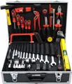 Produktbild: FAMEX 759-62 Alu Werkzeugkoffer bestückt mit Werkzeug Set 126-tlg. - Werkzeugkasten gefüllt für Werkstatt, Garage, Haus, Camping