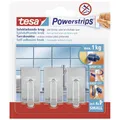 Produktbild: tesa Powerstrips Haken Small Classic - Selbstklebender Wandhaken für Glas, Kacheln, Holz, Kunststoff und andere Untergründe - Chrom, Klein