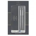 Produktbild: Parker Jotter Duo-Geschenkset mit Kugelschreiber und Druckbleistift (0,5 mm) | Edelstahl mit Chromzierteilen | Nachfüllmine mit blauer Tinte | Schulsachen und bürobedarf | Geschenkbox