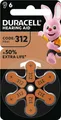 Produktbild: Duracell - Batterie Duracell DA312 Hörgerät | Blasen Sie ein 6 -Stück