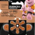 Produktbild: Duracell Batterie Zinc Air, 312, 1.4V Easy Tab, Retail Blister (6-Pack) Hörgerätebatterie