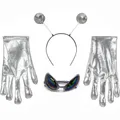 Produktbild: Stylisches Alien Kostüm-Set für Unisex Originelles Weltraum Kostüm Silber