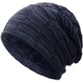 Produktbild: Compagno warm gefütterte Beanie Wintermütze Flechtmuster unifarben oder meliert Einheitsgröße Mütze
